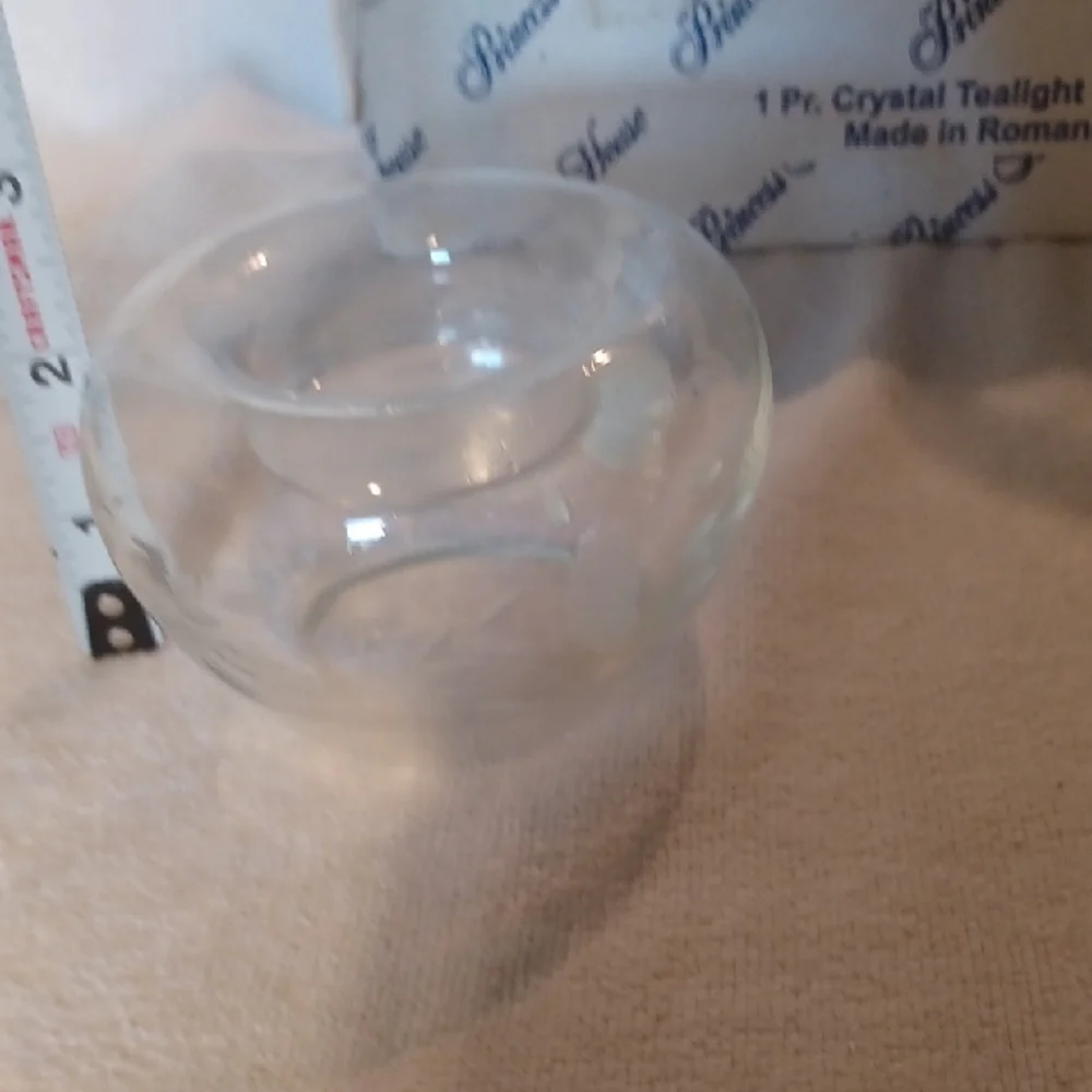 Princess House Clear Glass Candle Holders Set Of 2 Tealight Holders Crystal
